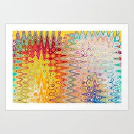 Bright Yellow Psychedelic Abstract Pattern Art Print