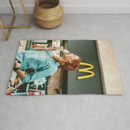 PHOTOGRAPHY "GIRL EATING AN ICE CREAM" Rug | Usa, Mcdo, Blue, Film, Picture, Sunny, Jacket, Color, Photo, Jean 