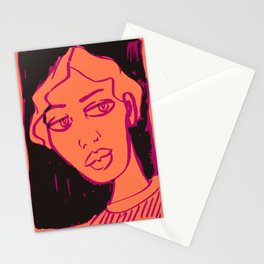Orange twinkle woman Stationery Cards