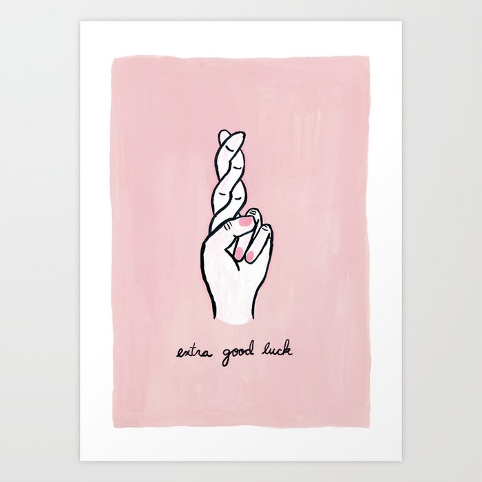 Fingers Crossed (extra good luck) Art Print