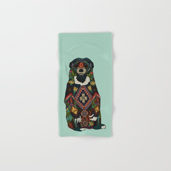 sun bear mint Hand & Bath Towel