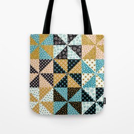 pale pinwheel patchwork Tote Bag