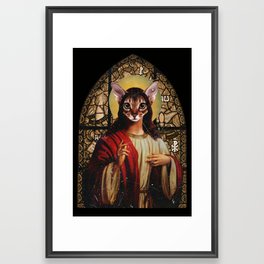 Cat Jesus Framed Art Print