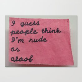 I Guess People Think I'm Rude or Aloof Canvas Print