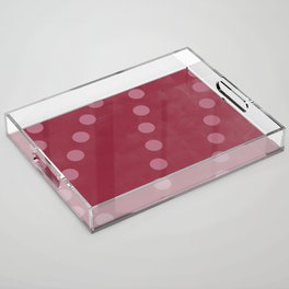 Modern Dots Abstract Pattern Red Painting Lines  Acrylic Tray