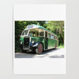 Vintage 1940s British Bus  On the road again Poster