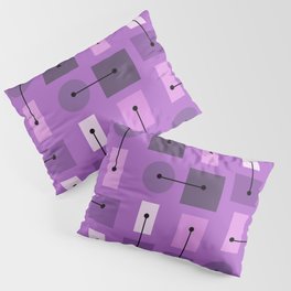 Atomic Age Simple Shapes Purple Pillow Sham
