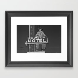 Route 66 - Cowboy Motel 2007 BW Framed Art Print