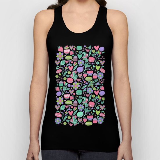 Macarons and flowers Unisex Tank Top