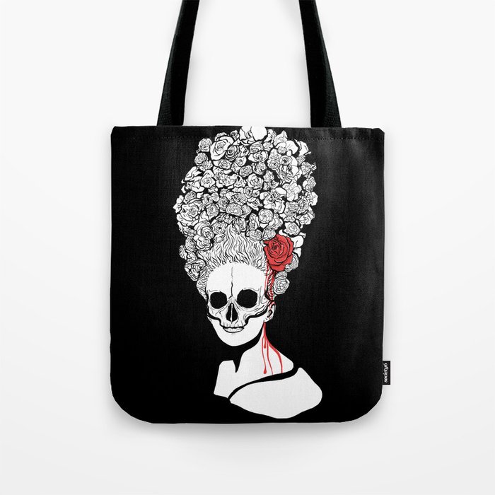 Skull and flower Tote Bag