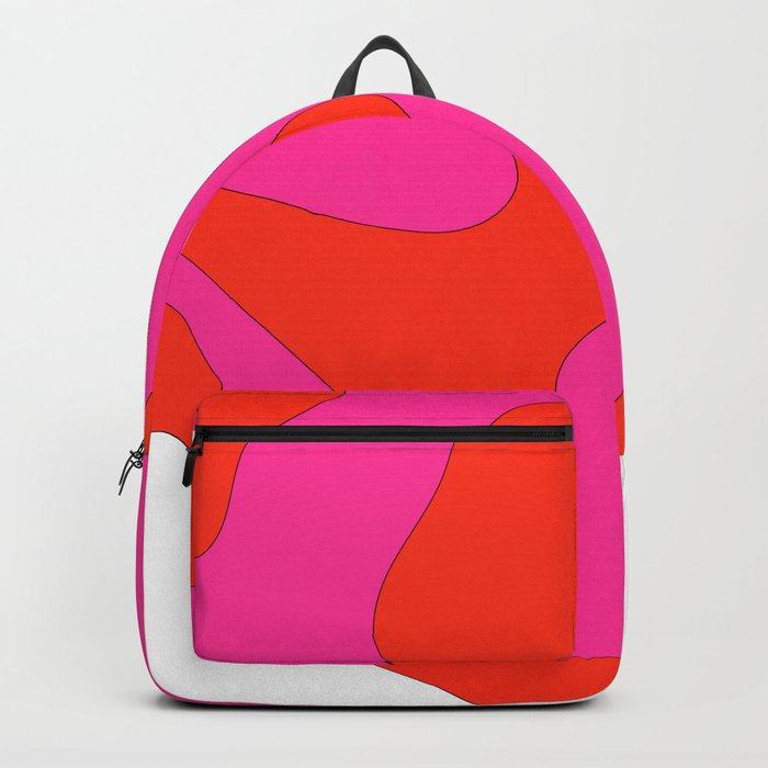 Liquid - Colorful Retro Fluid Summer Vibes Beach Design Rainbow Pattern Pink and Red Backpack