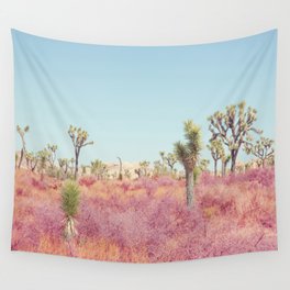 Surreal Pink Desert - Joshua Tree Landscape Photography Wall Tapestry