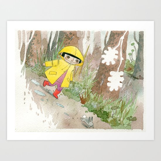 in the rain 2 Art Print