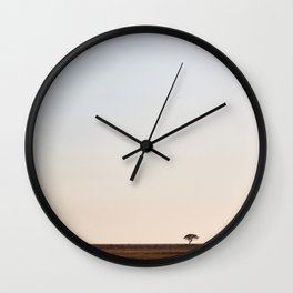 Desolated landscape with one single tree Wall Clock