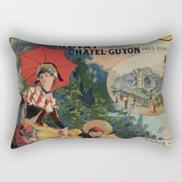 Vintage Auvergne French travel advertising Rectangular Pillow