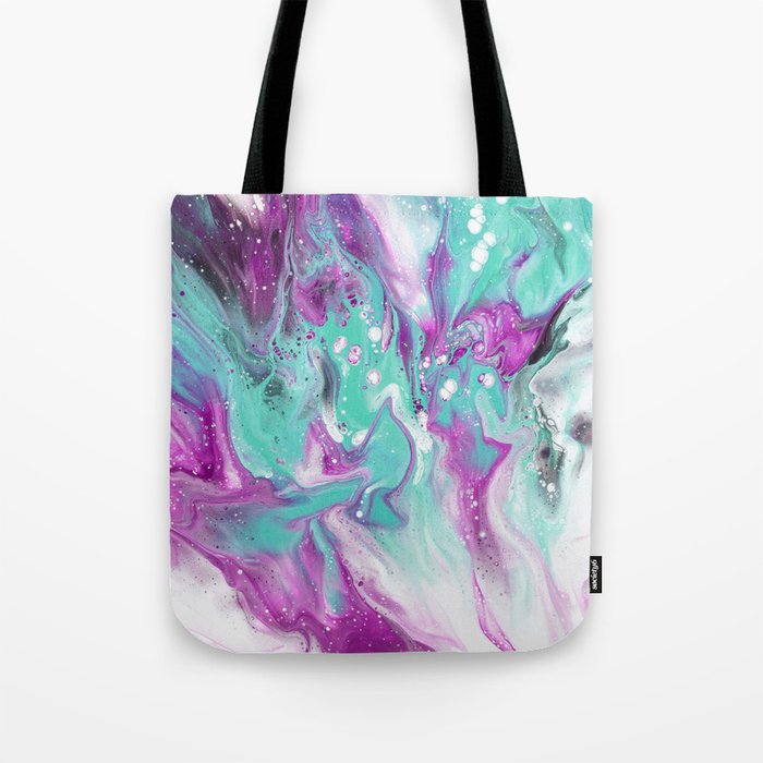 Colorful Watercolor Space Marble Tote Bag