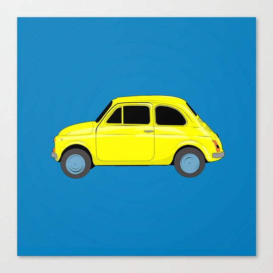 A tiny Fiat (blue) Canvas Print