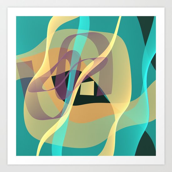 Floating in turquoise Art Print
