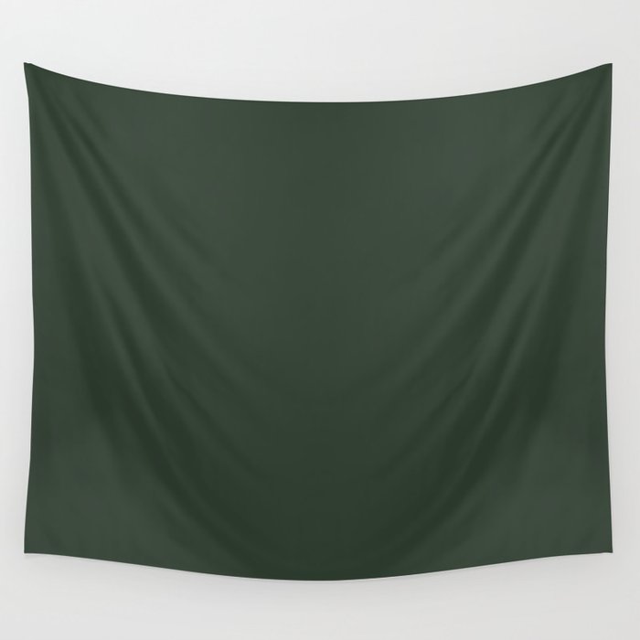 Dark Gray-Green Solid Color Pantone Mountain View 19-5918 TCX Shades of Green Hues Wall Tapestry