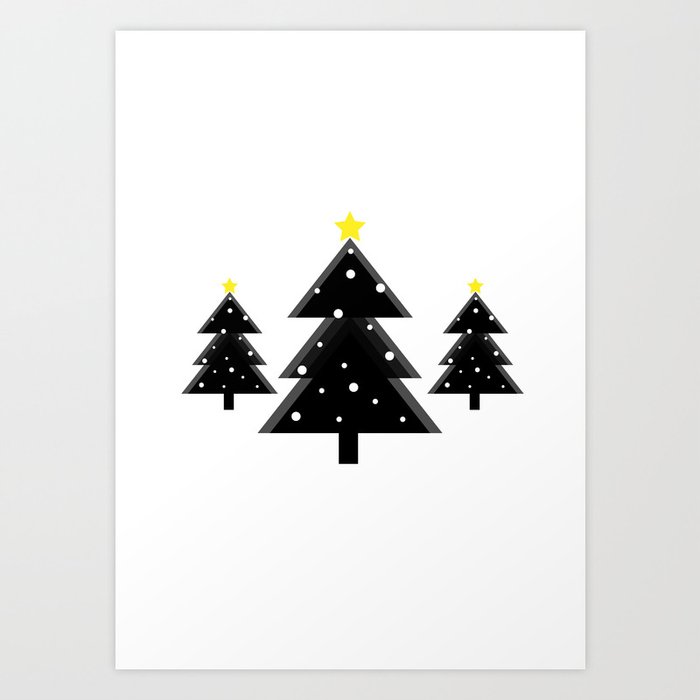 Christmas Tree monochrome Art Print