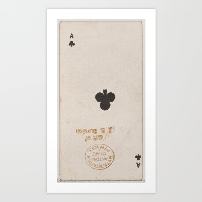 Ace of Clubs (black), from the Playing Cards series (N84) for Duke brand cigarettes Art Print