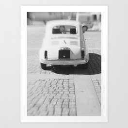 Car - Vintage Car - Black and White - Retro - Italy Travel photography Art Print
