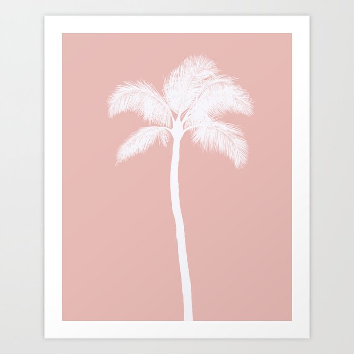 Palm Tree, California, Los Angeles, Pink Palm Tree, Millennial Pink Art Print