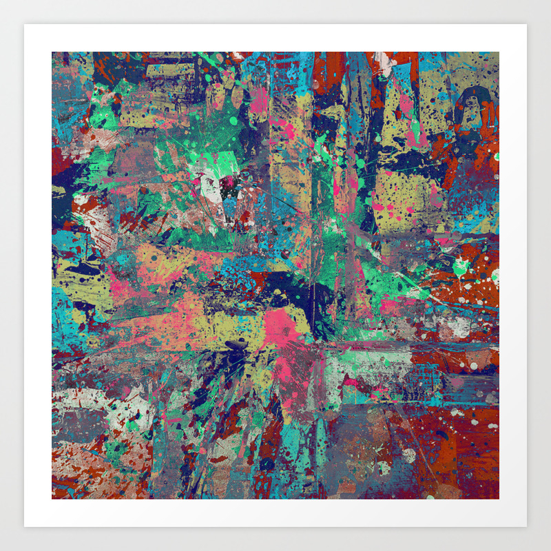 Express Yourself Abstract Multi Coloured Oil Painting Art Print By Printpix Society6