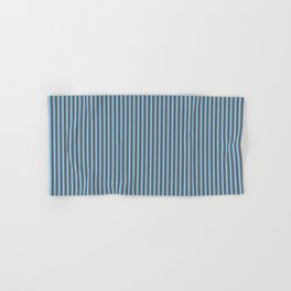 [ Thumbnail: Light Sky Blue & Dim Grey Colored Lines/Stripes Pattern Hand & Bath Towel ]