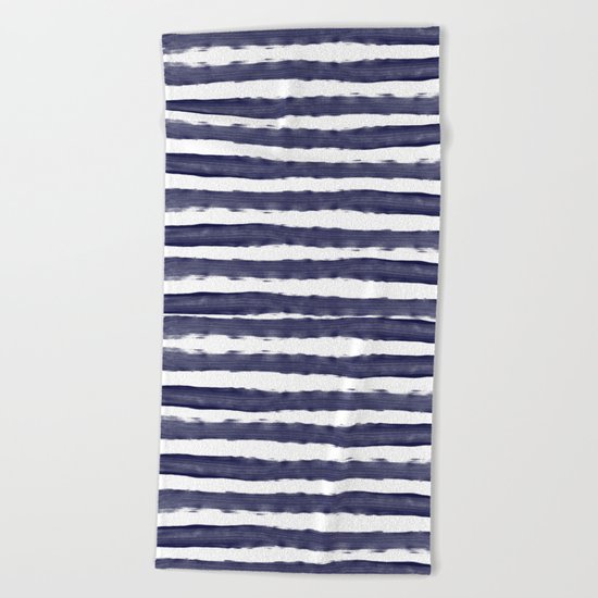 Blue- White- Stripe - Stripes - Marine - Maritime - Navy - Sea - Beach - Summer - Sailor 1 Beach Towel