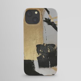Gold leaf black abstract iPhone Case