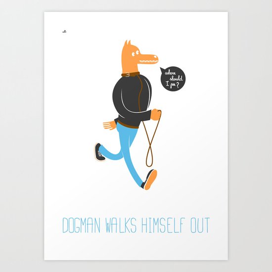 Dog Man Art Print