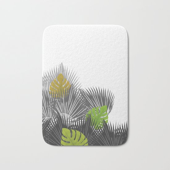 Tropical leaves 04 Bath Mat