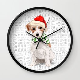 Jack Russell Terrier Christmas Dog Wall Clock