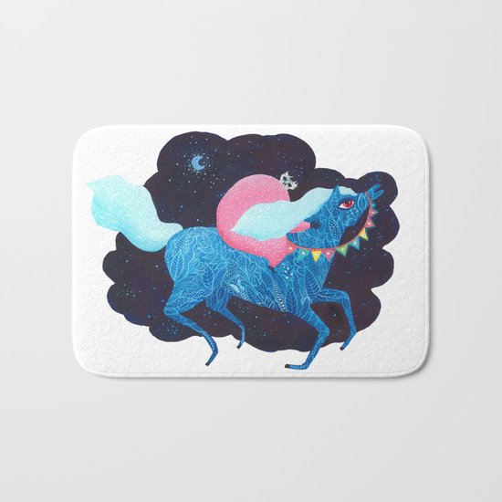 Death on a horse fairy tale illustration Bath Mat