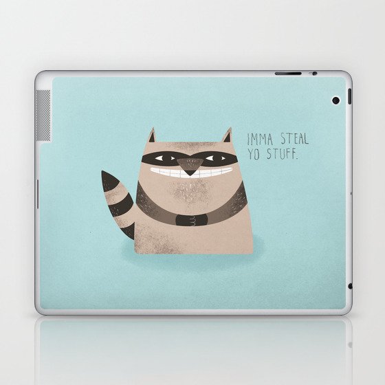 Sneaky Raccoon Laptop & iPad Skin