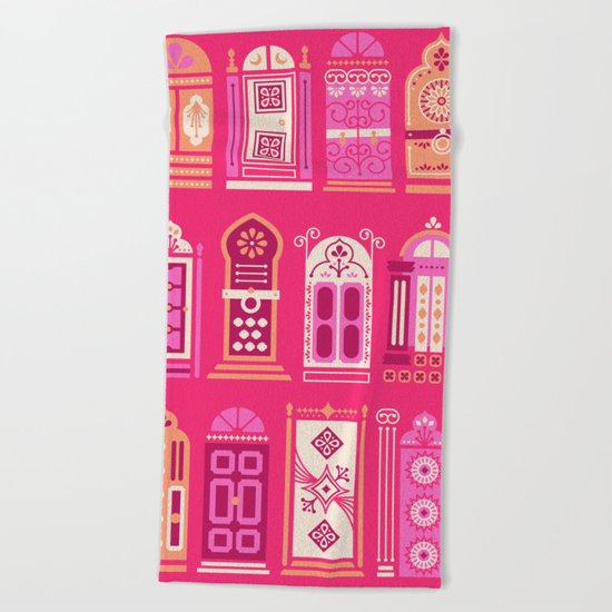 Moroccan Doors – Pink Palette Beach Towel