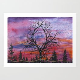 The Mother Tree at Sunset Art Print