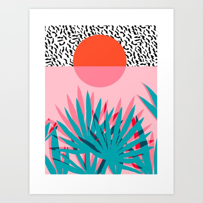 Whoa - palm sunrise southwest california palm beach sun city los angeles retro palm springs resort  Art Print