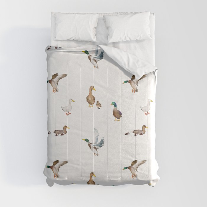 Cute ducks art ,Goose,geese,Birds illustration,pattern  Comforter