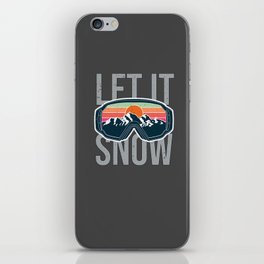 Cool Ski Goggles Vintage Sunset Let it Snow Skiing Lovers iPhone Skin