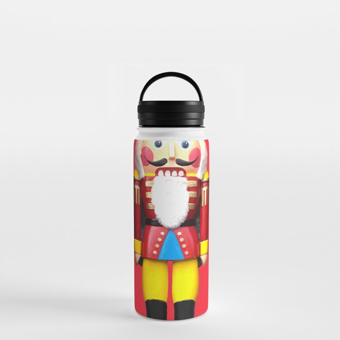 Nutcracker Merry Christmas Design - red Water Bottle by carmenjc