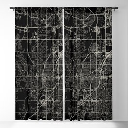 Olathe USA - black and white city map Blackout Curtain