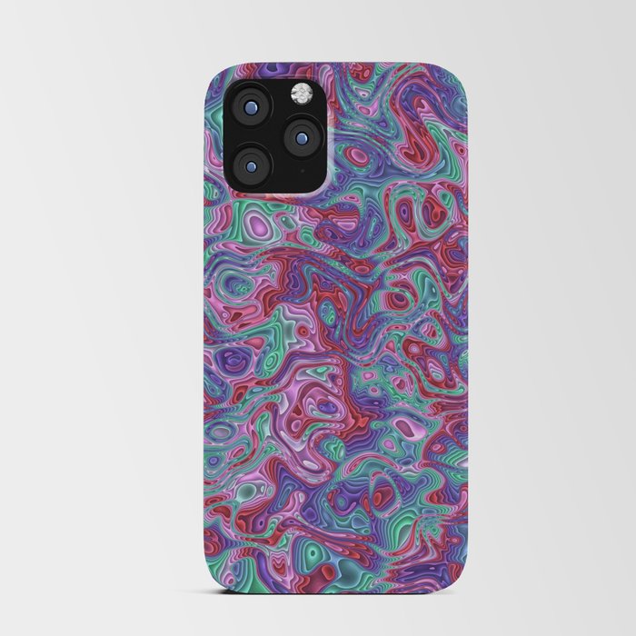 Trippy Colorful Squiggles 2 iPhone Card Case
