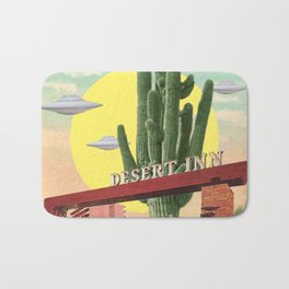 Desert Inn (Square) Bath Mat | Alien, Summer, Cacti, Scifi, Motel, Sci-Fi, Cactus, Extraterrestrial, Retro, Retrofuturism 