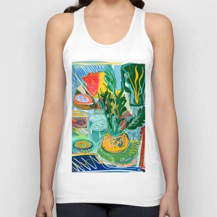 Still Nature With Flowers and Window in The South of France Tank Top