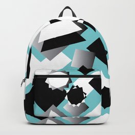 BLOC PARTY Backpack | Monochrome, Graphicdesign, Shapes, Triangles, Rectangles, Abstract, Backtoschool, Freshstart, Aqua, Fresh 