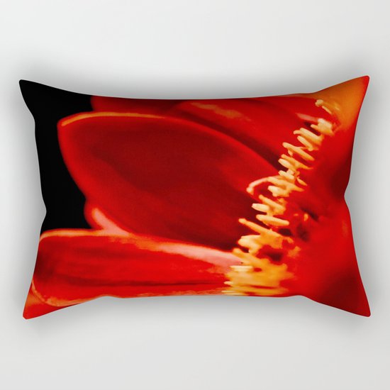 Red Flower Rectangular Pillow
