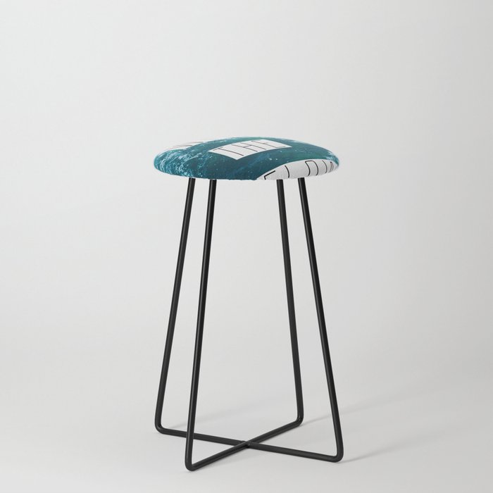 Ocean Waves | Go With the Flow  Counter Stool
