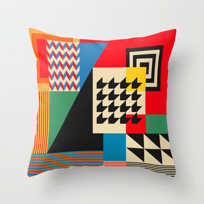 Groovy Modern Abstract Architecture in Geometric Shapes Throw Pillow